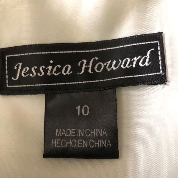 Jessica Howard retro print front ribbon tie sleeveless top lined zipper 10 - Picture 3 of 5